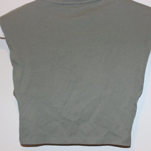 Zara Gray Sleeveless Crew Neck Cropped Tank Tops Women's Size S - Picture 3 of 6